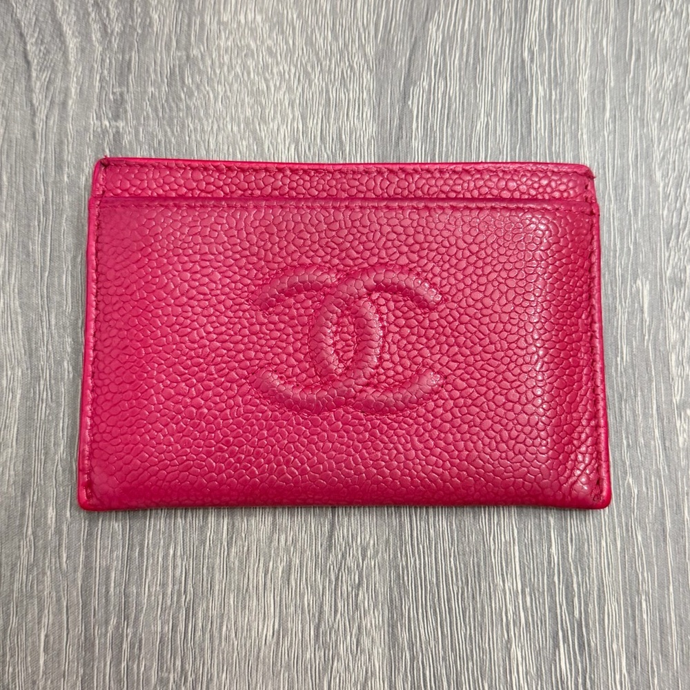 Vintage Chanel | Pink Caviar Card Wallet